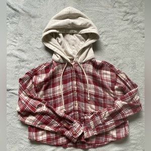 Cropped Plaid Hoodie